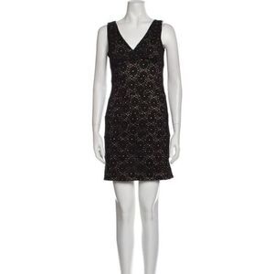 ALICE + OLIVIA Black Lace Pattern Mini Dress US 4
